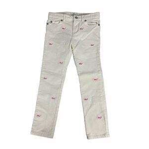 Vineyard Vines Girls size 7 Marshmallow Corduroy Pants Pink Whales